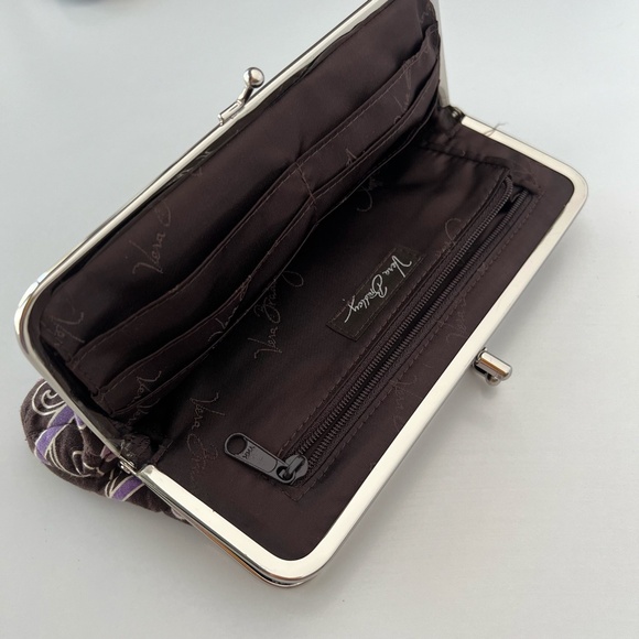 Vera Bradley Wallet Brown Floral Double Compartment Wallet - Picture 4 of 6